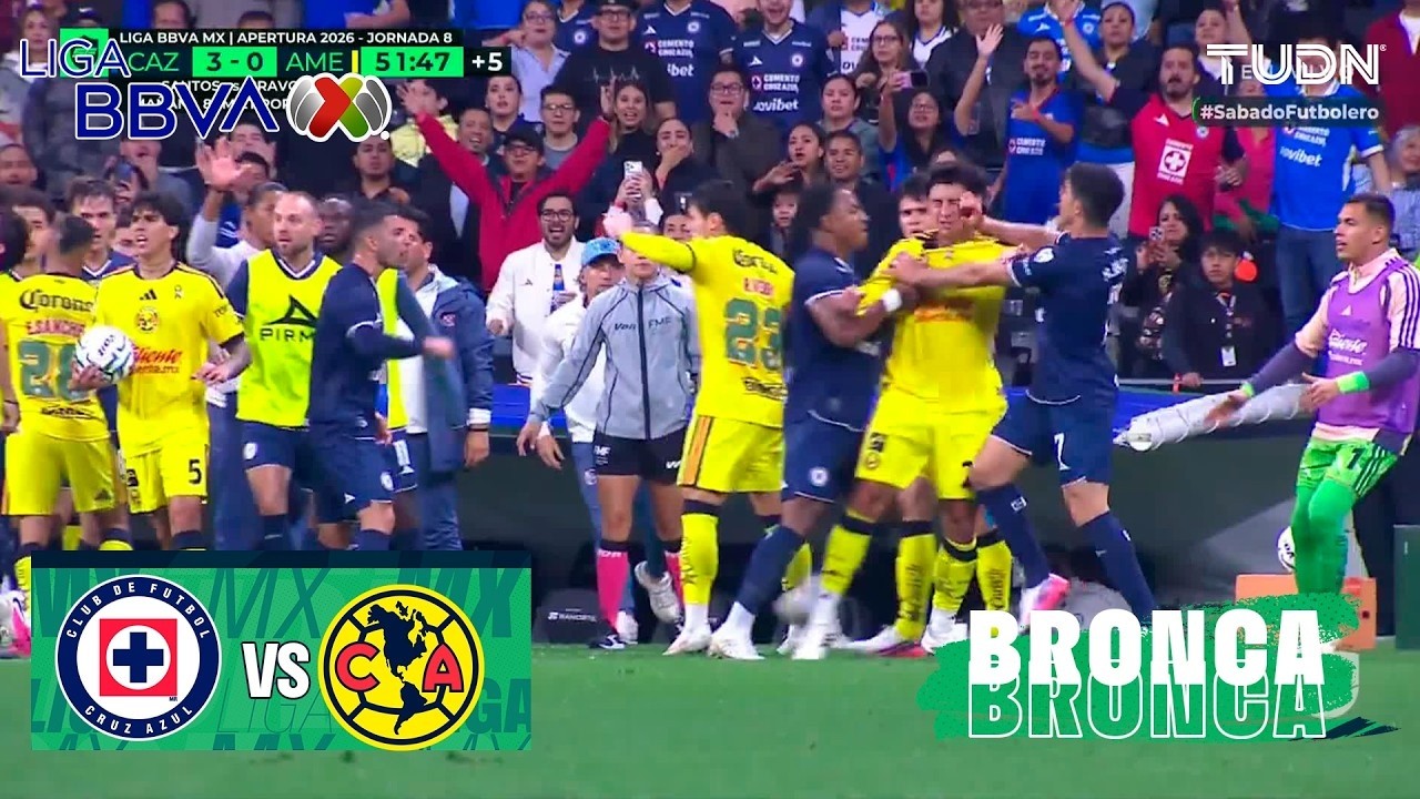 SE ARM&Oacute; LA BRONCA EN EL CL&Aacute;SICO | Cruz Azul vs Am&eacute;rica | Liga MX - Jornada 8 Apertura 2026 | TUDN