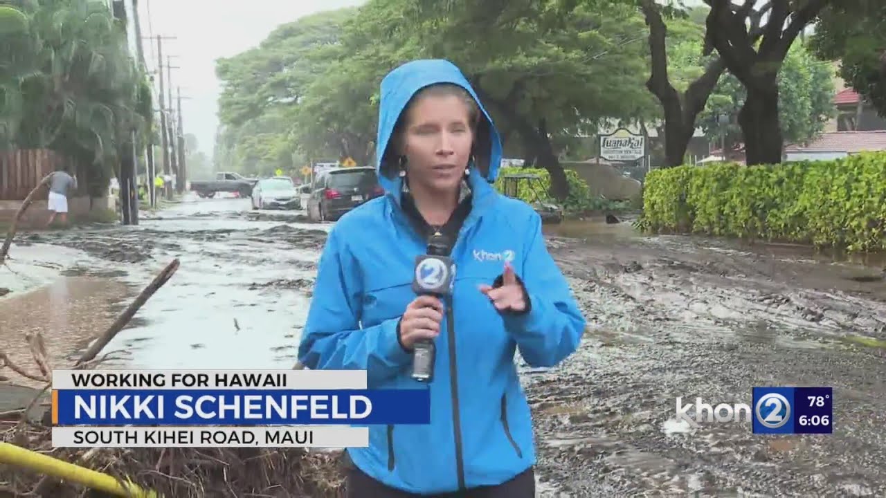 Muddy mess on Maui shuts down roads