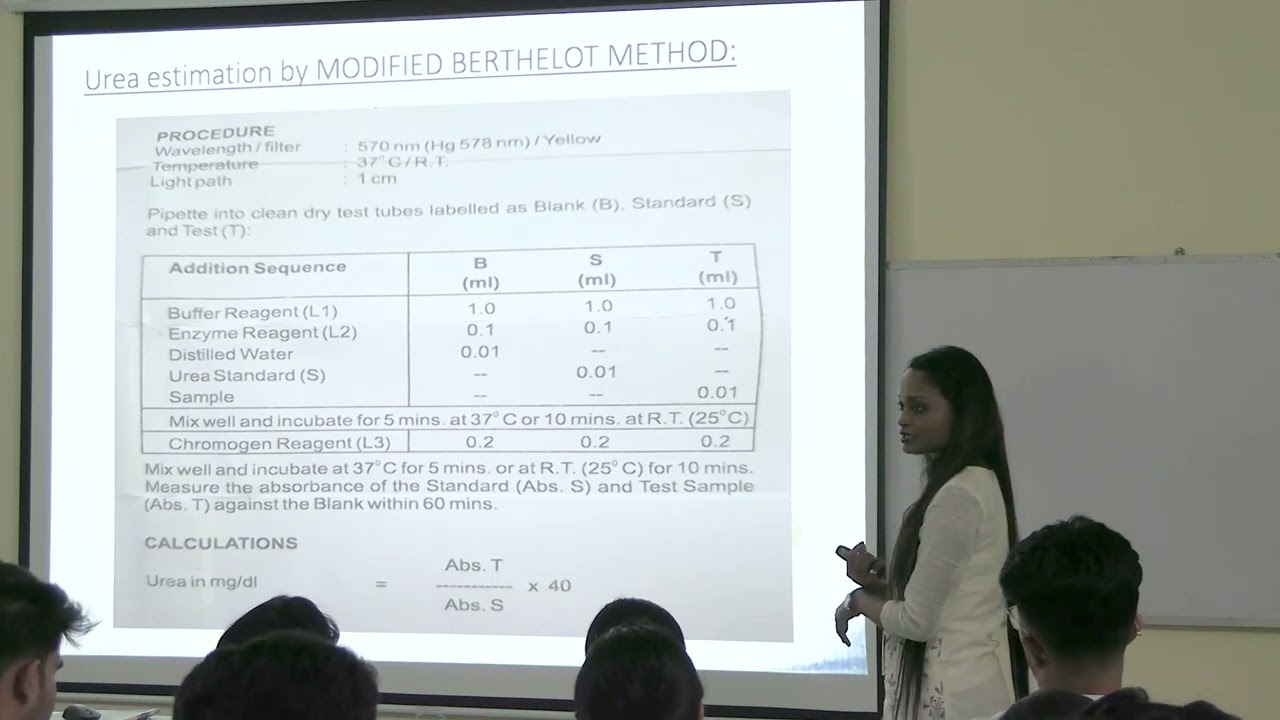 Lecture On  Urea Estimation by Colorimetry (Berthelot Method) | Biochemistry Lecture  | MBBS
