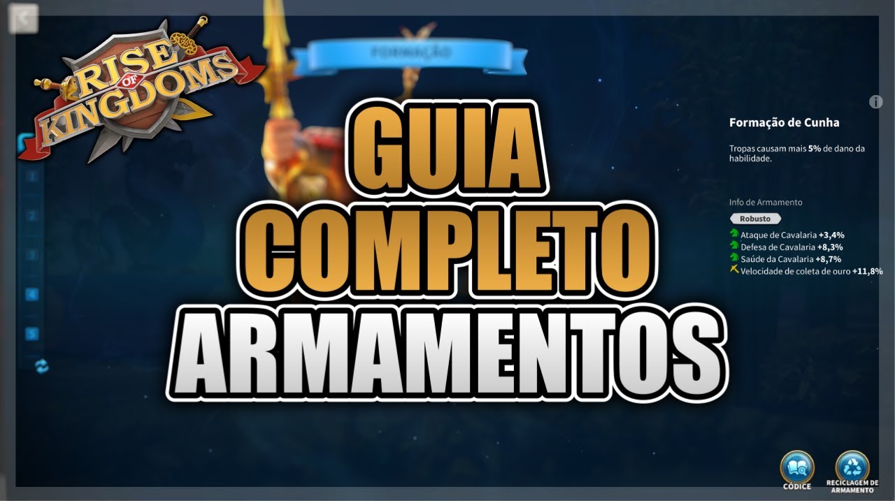 ENTENDA TUDO SOBRE ARMAMENTO E FORMAÇÕES NO RISE OF KINGDOMS