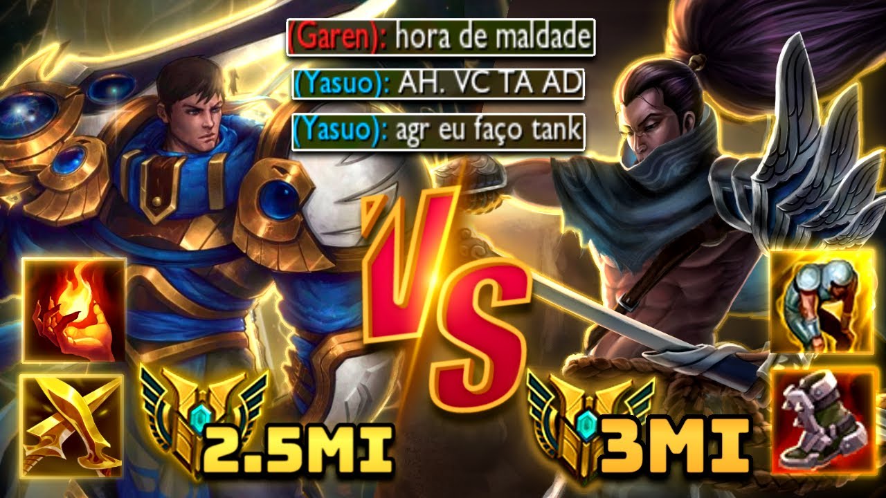 quando você vai se divertir flex com seus amigos mas, pega um mono garen 2kk contra o seu yasuo mid