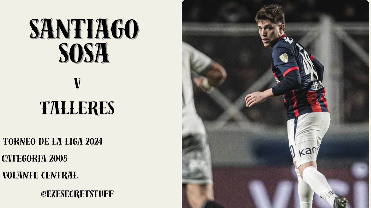 Santiago Sosa (San Lorenzo) v Talleres. Liga Profesional 2024, fecha 12.