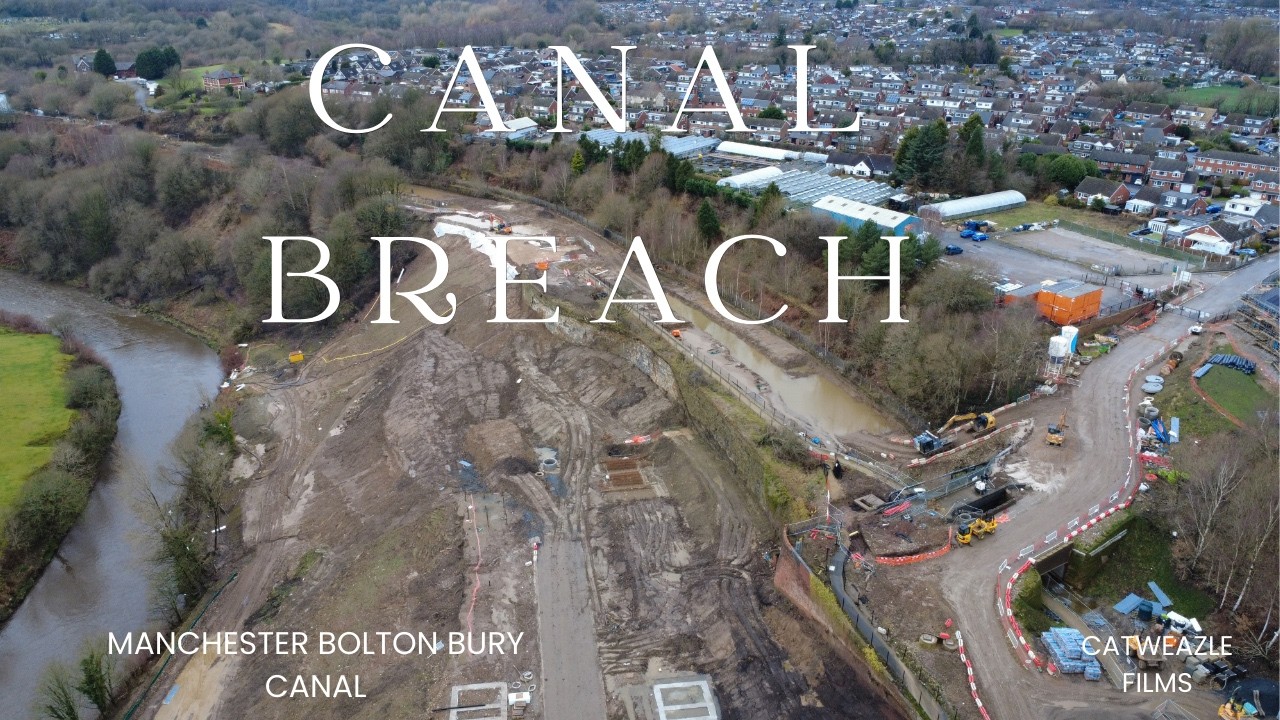 CANAL BREACH ON THE MANCHESTER BOLTON AND BURY CANAL