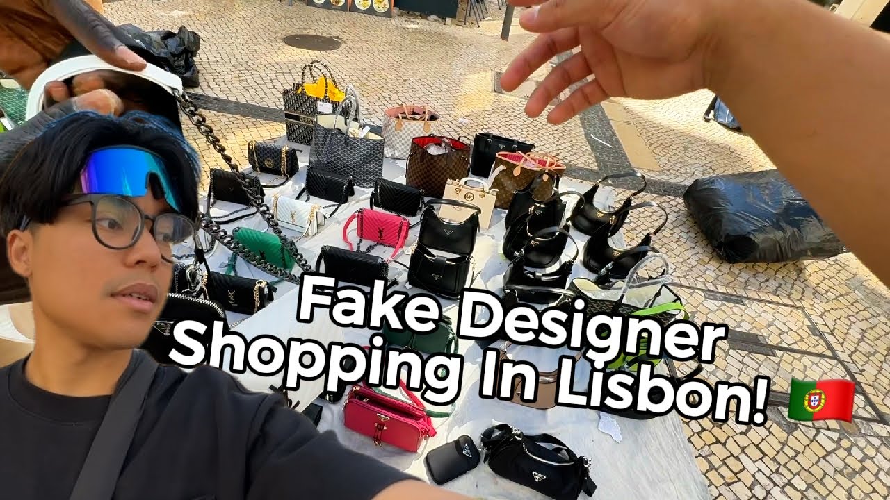 Shopping FAKE handbags and jerseys on the streets of LISBON, Portugal