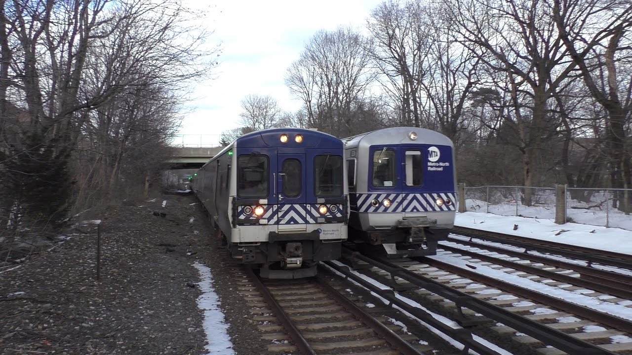 MTA Metro-North Railroad 8 Straight Minutes of Rush Hour Trains @ Botanical Gardens (3/20/17)