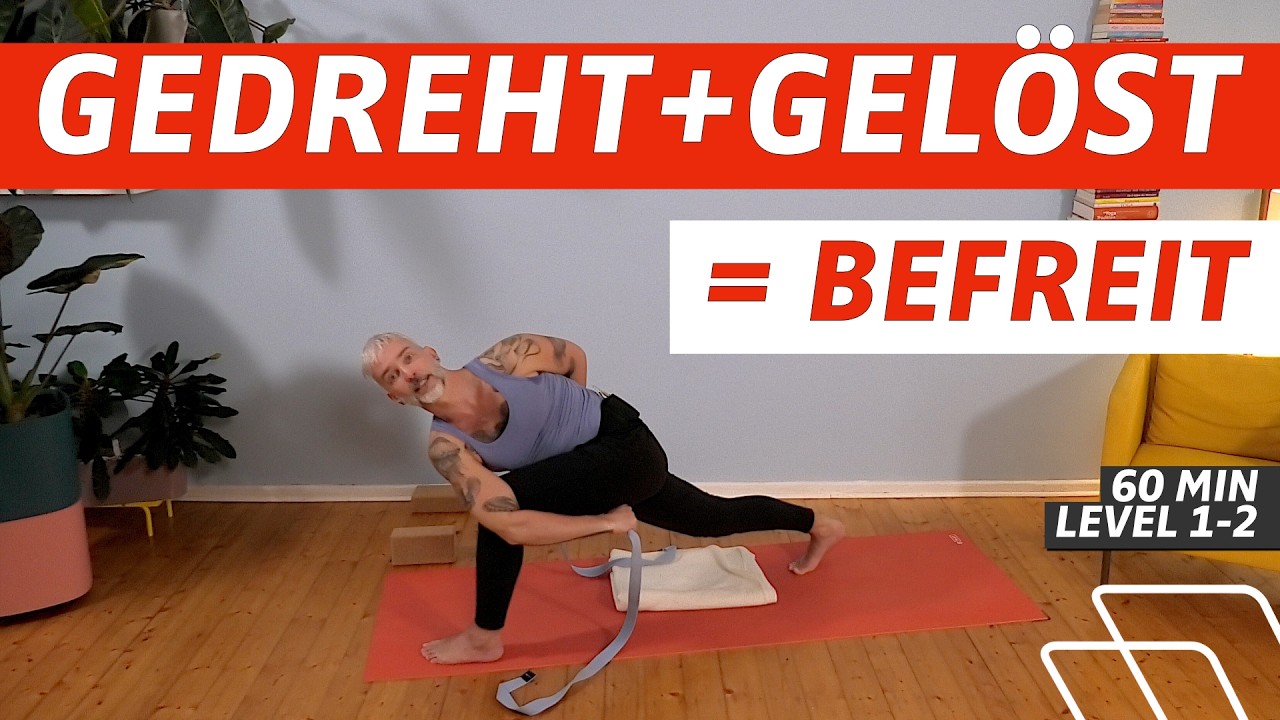 ⏰ 60:00 Minuten | Befreiender Yoga-Flow mit vielen Drehungen | Level 1-2