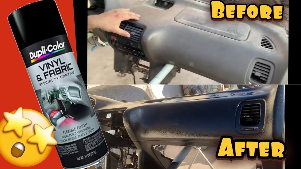 DIY vinyl and fabric paint GSR Acura Integra Dashboard.