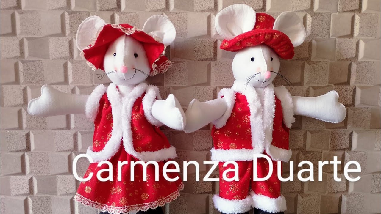 ratón y ratona navideños