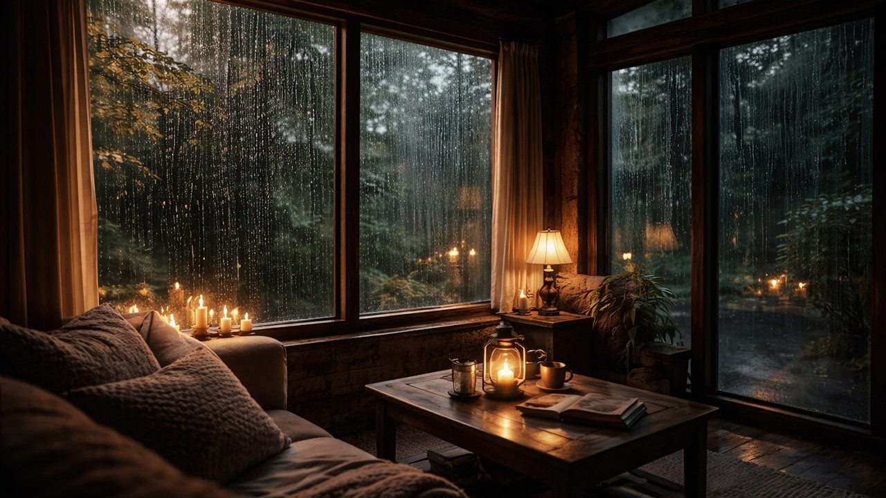 Rain on Window at Night | 8 Hours of Calm Sleep & Anxiety Relief