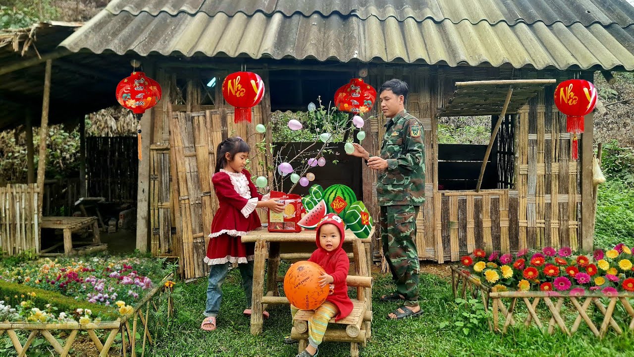 Tet Reunion by the Thatched Roof House: A Peaceful Moment, A Happy Family in the Highlands.LY TU CHI