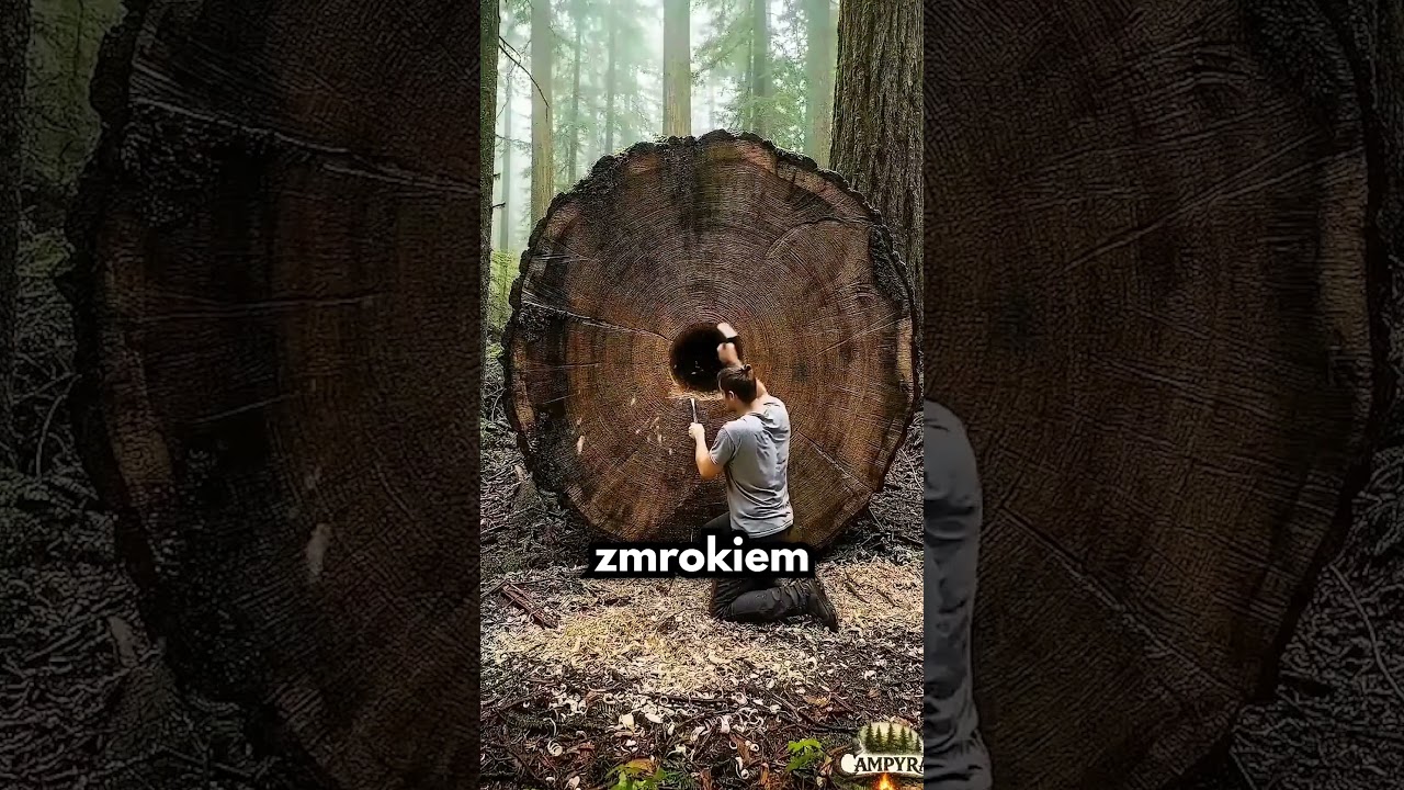 Wydrążył Ogromny Pień Na Dom!