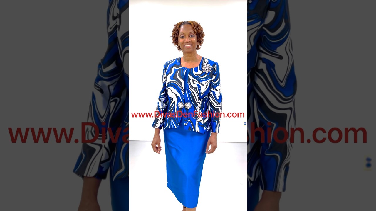 Lily & Taylor 4750 Royal Blue Skirt Suit