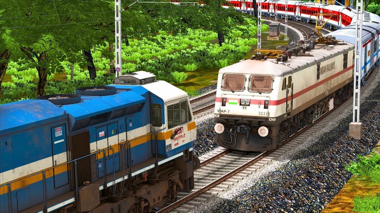 WAG-9 Rescue WAP7 Express Train | BUMPY RAILROAD | Train Simulator | Railworks 3 |#railworks