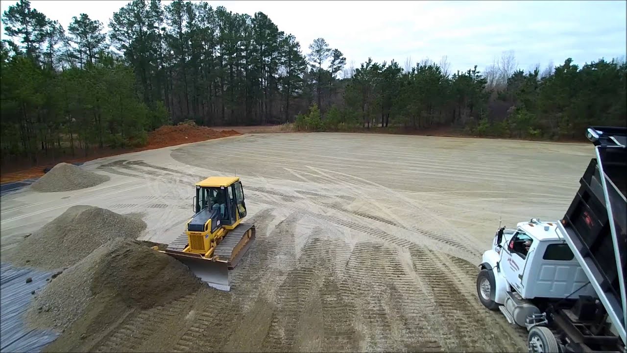 Dozer spreading Stone