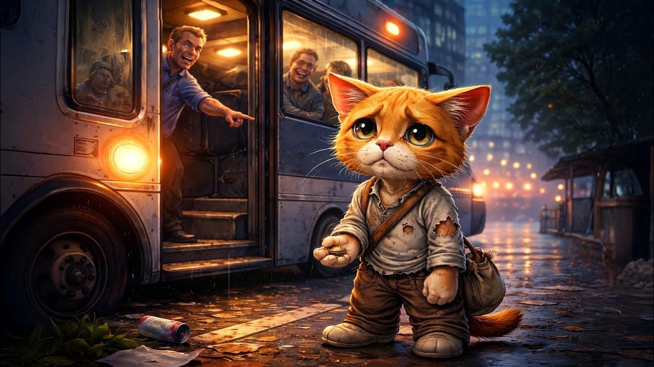 Rejected by the City Bus, Respected by Hard Work | A Poor Ginger Cat’s Emotional Journey #cat #story