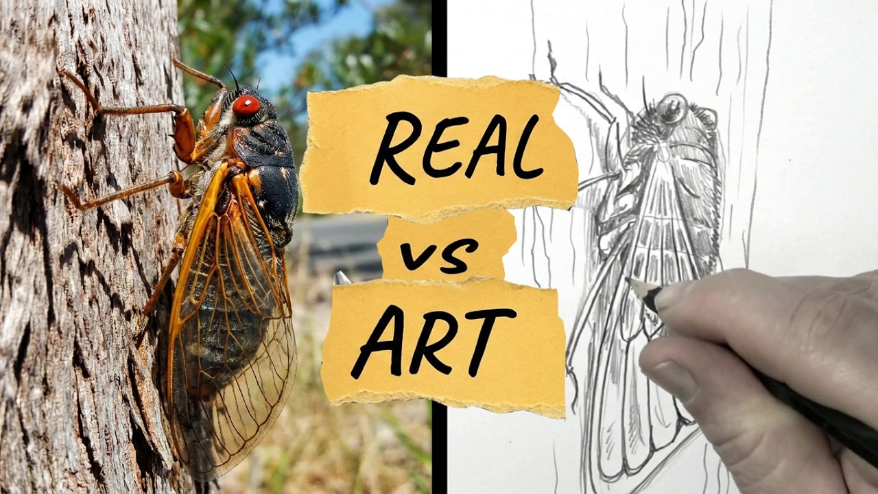 HOW TO DRAW A CICADA (Intermediate level)