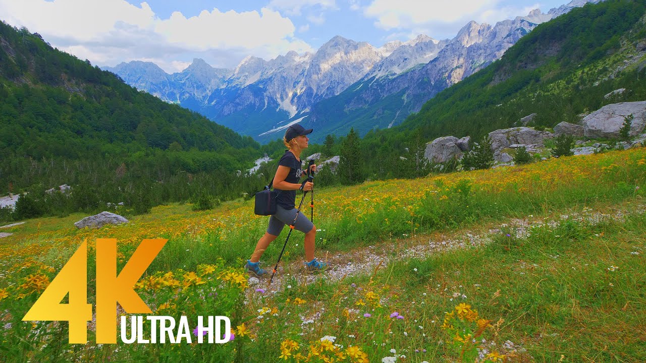 4K Virtual Hike through Scenic Tirana Area with Real Sound - Valbona to Theth Trail, Albania
