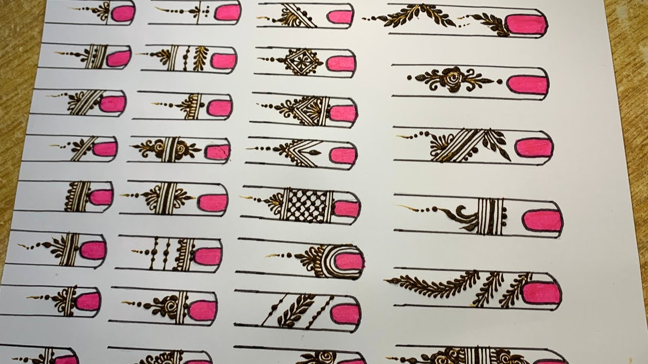 تعليم نقش الحناء على الاصابع للمبتدئين😍، عدة اشكال مختلفة (henna tutorial)