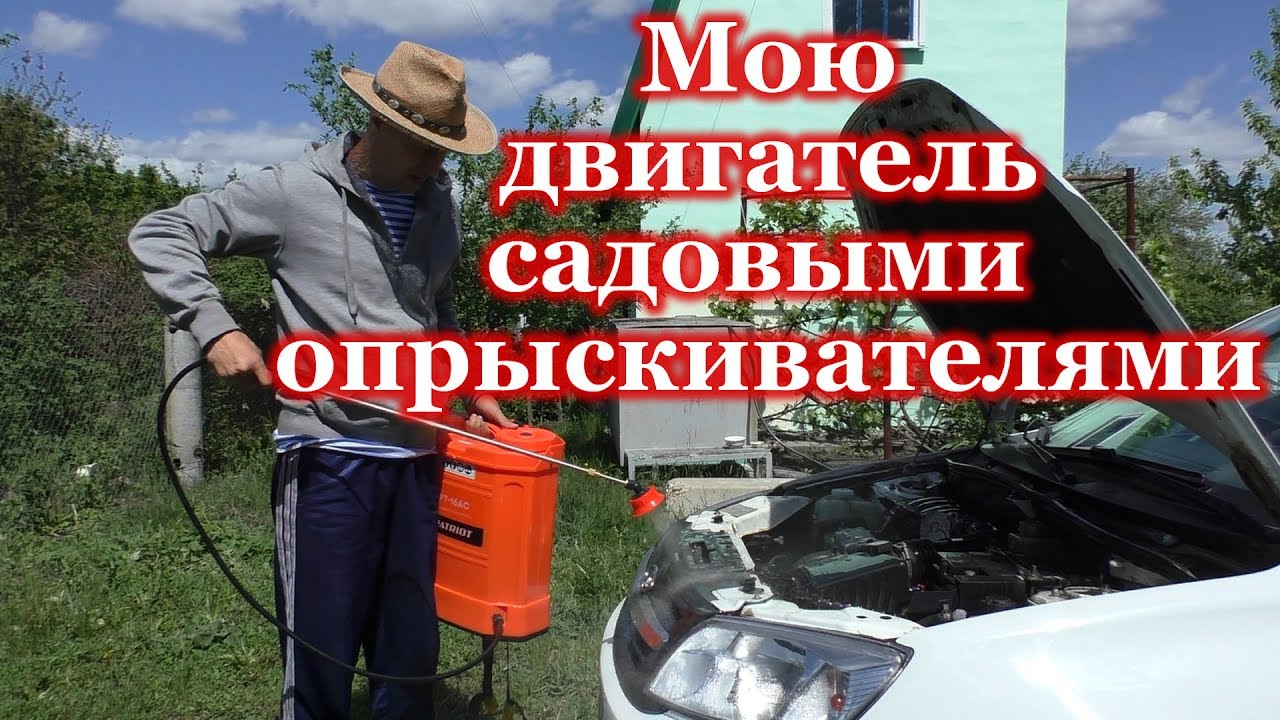 мою двигатель садовыми опрыскивателями