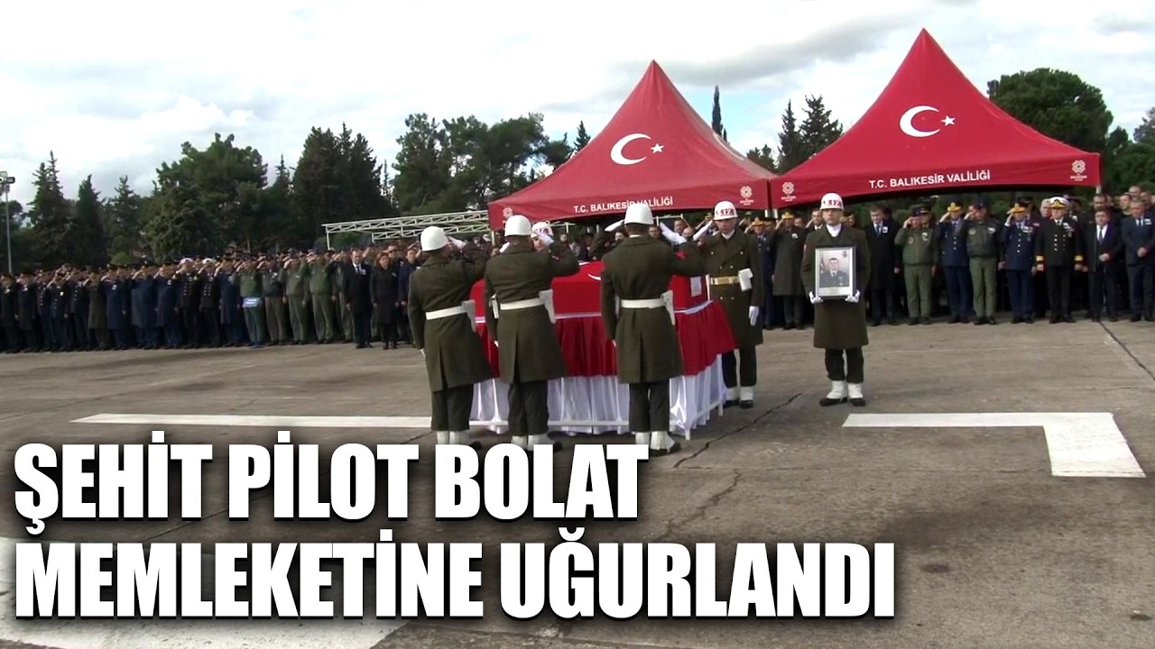 Şehit F-16 pilotun İbrahim Bolat'ın cenazesi memleketine uğurlandı