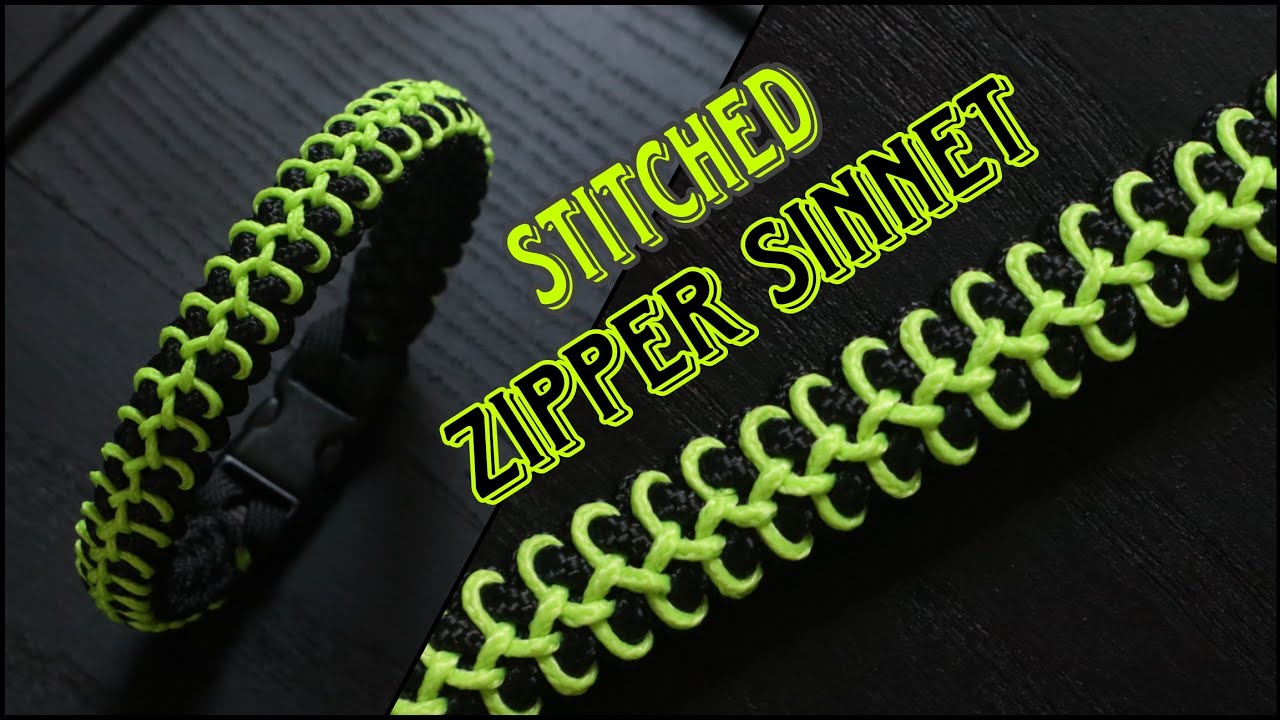 HOW TO MAKE STITCHED ZIPPER SINNET PARACORD BRACELET, PARACORD TUTORIAL, DIY.