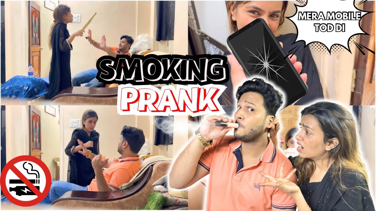 SMOKING🚭( VAPE ) PRANK ON WIFE | * MERA MOBILE📱 TOD DI * | Kainat & Arib