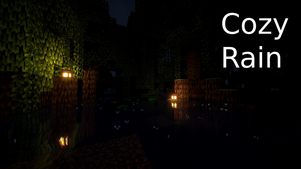 5 Hours Minecraft Rain in Mangrove 🌧️ Cozy Campfire & Lantern Night Ambience