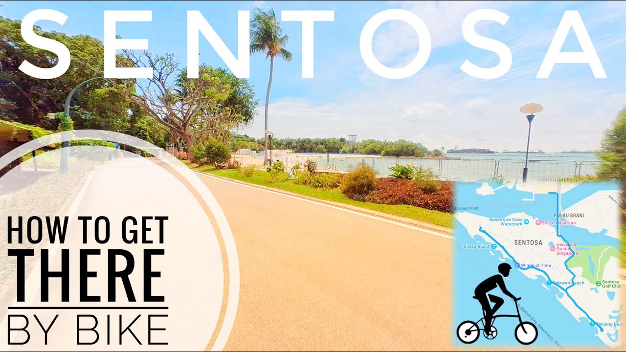 Safest Way to Sentosa | No Road No Helmet | Brompnot Brompton | Cycling Route Singapore 4K