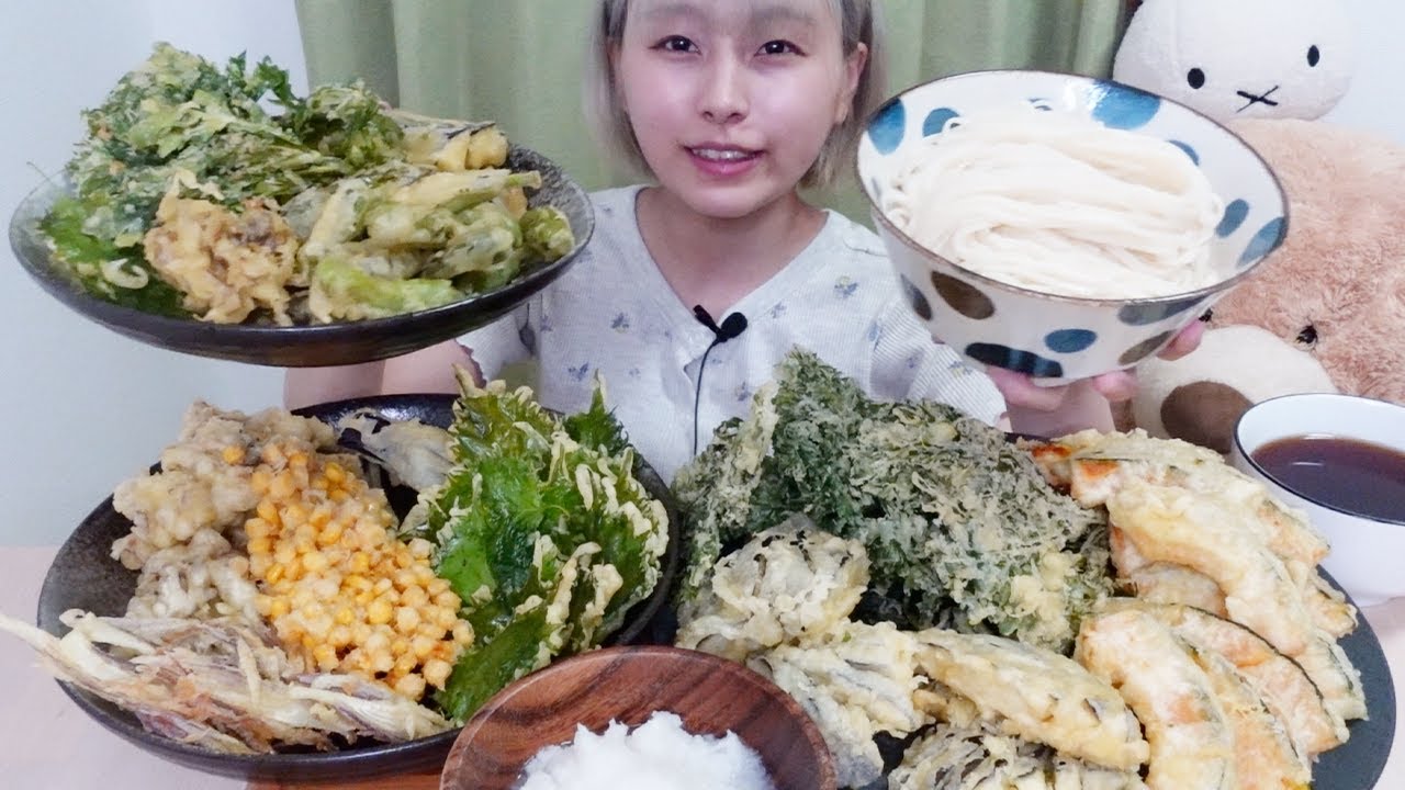 【大食い】［咀嚼音］天ぷら大量に揚げた！！！