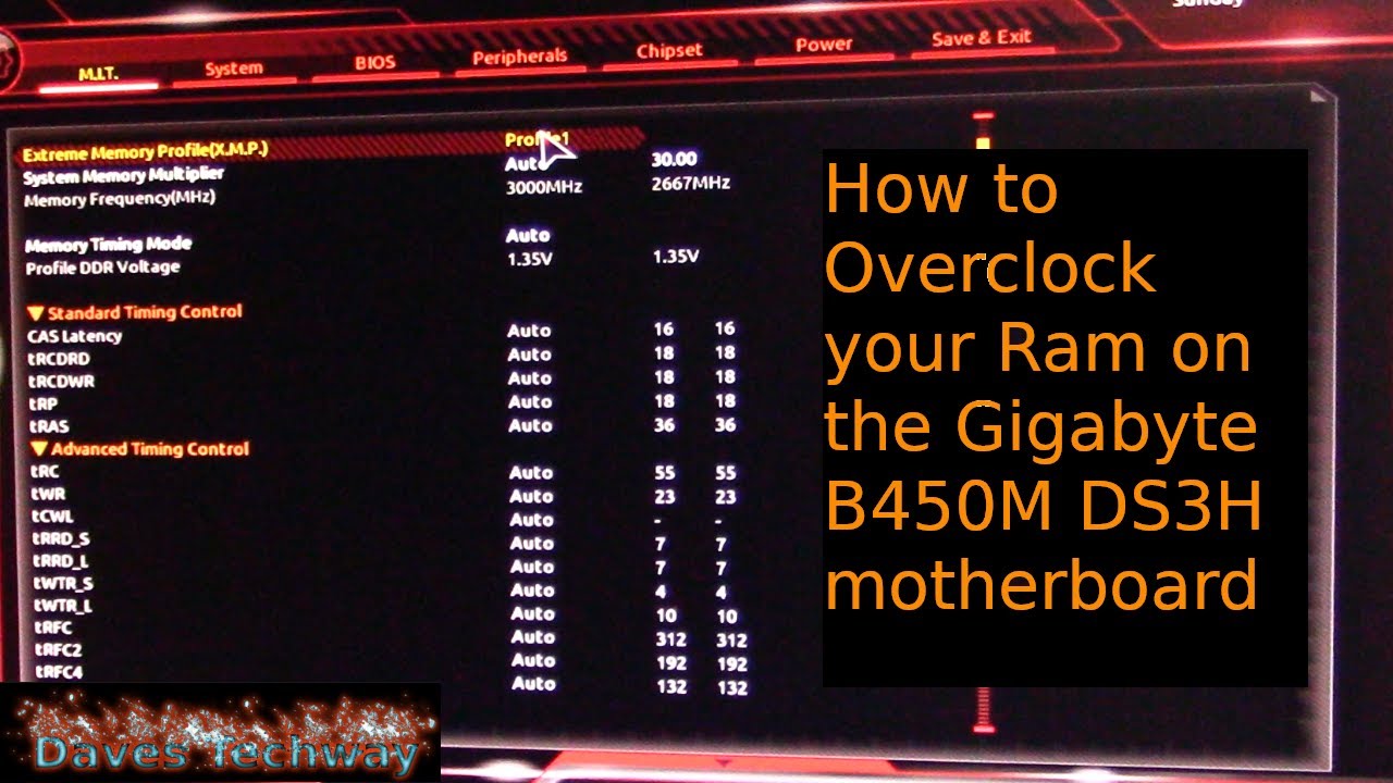 How to Overclock your Ram on the Gigabyte B450M DS3H motherboard