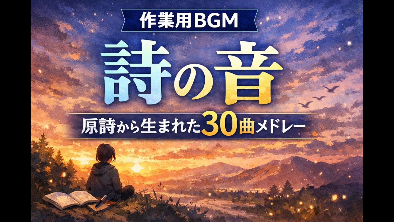 作業用BGM｜原詩から生まれた30曲メドレー（静かに刺さる言葉の音楽）VOL.1（KIRA)