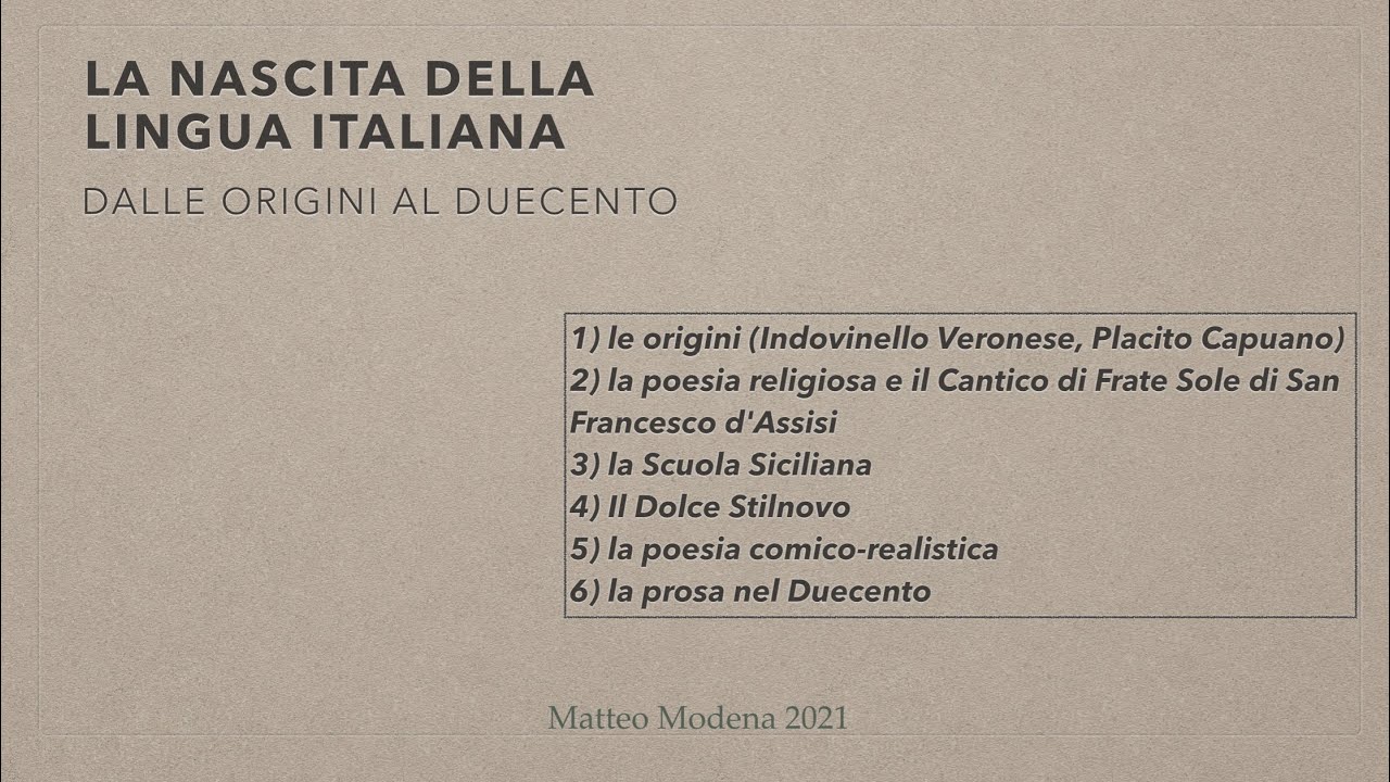 La nascita della lingua italiana: dalle origini al Duecento