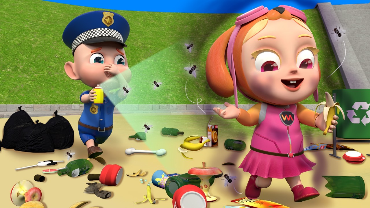 Rob Stops Hank from Playing with Trash | Police Baby Song | Rosoo Nursery Rhymes & Kids Songs