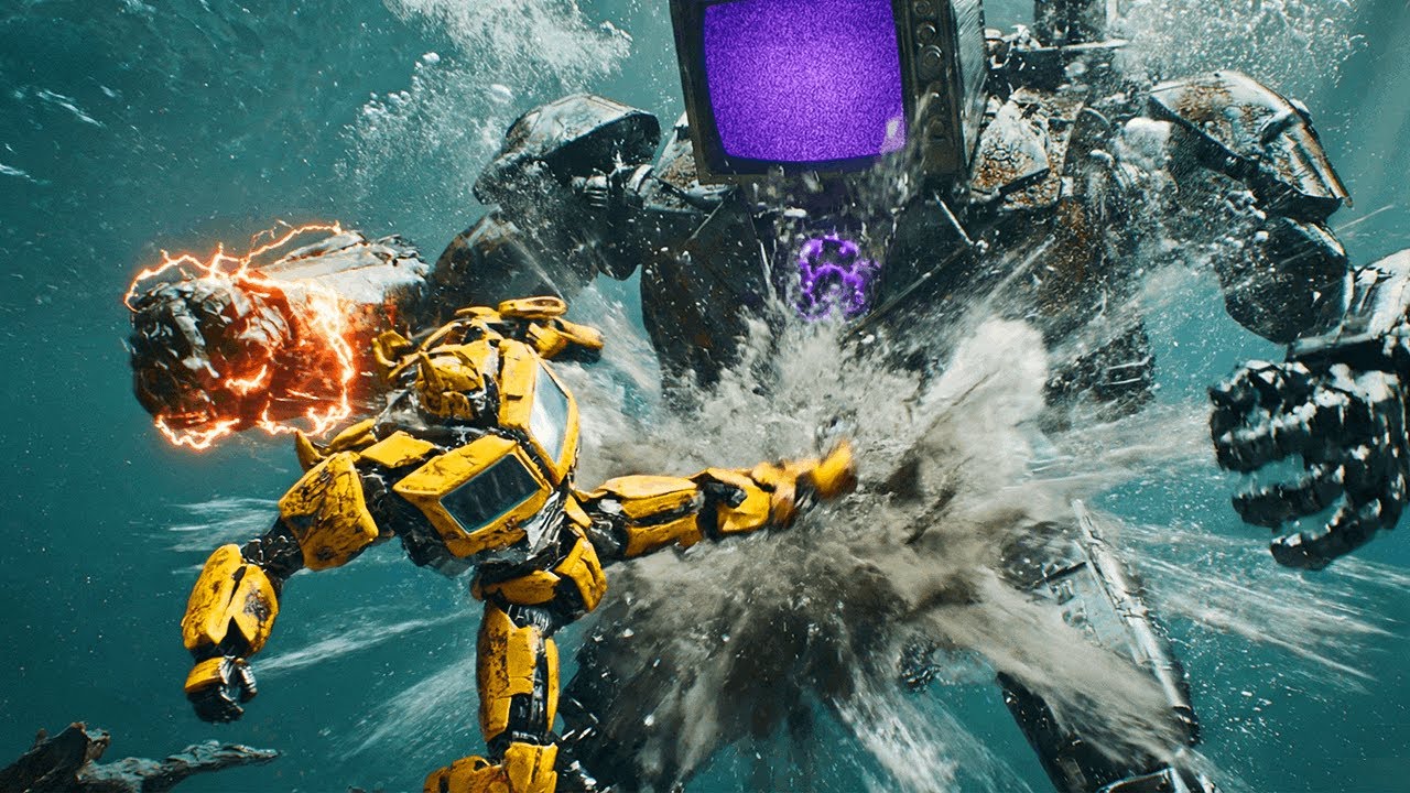 OPTIMUS PRIME & BUMBLEBEE Rescue Titan TV Man to Fight a DRAGON TITAN!