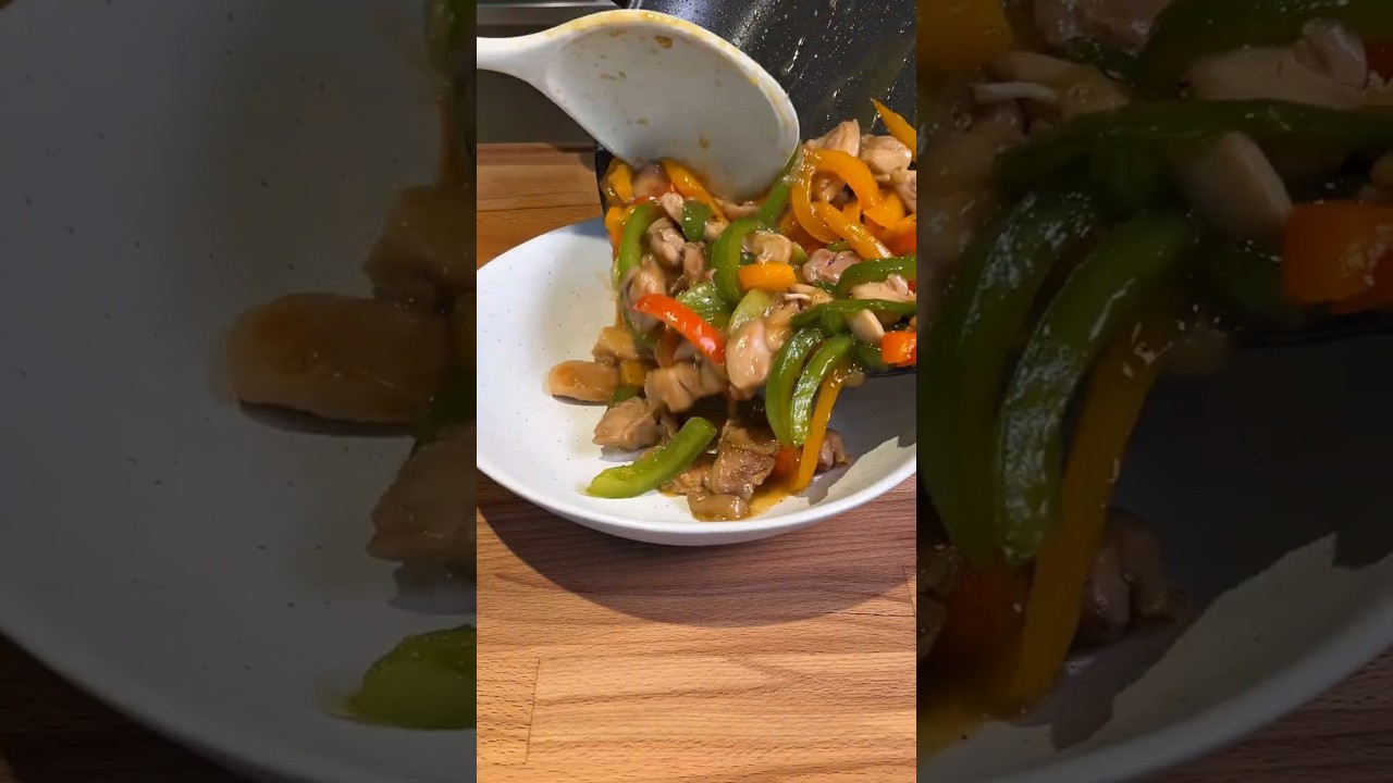 Rainbow pepper chicken stirfry - healthy 30 minute meal  #quickrecipes #cooking