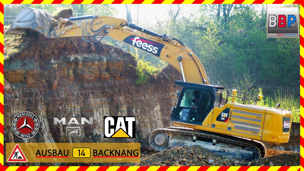 CAT 336 & MAN, Mercedes Sattelkipper, B14 Backnang, 2025.  Teil 6 #caterpillar336