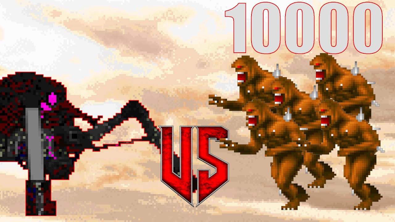 Black Spider (EX) vs 10000 imps - Colorful Hell MOD: Monster Infighting - DOOM: RETRO ARENA