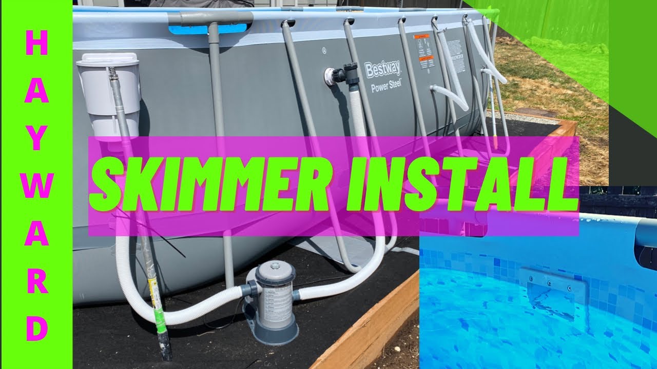 Skimmer install onto above-ground pool, vinyl pool, Hayward Skimmer, Bestway/Coleman/Intex pools