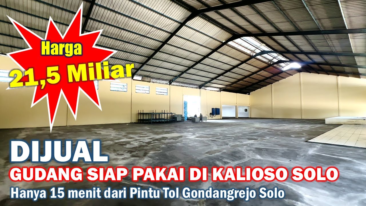 Dijual Gundang Siap Pakai di Zona Merah di Kalioso Solo #gudangdijual