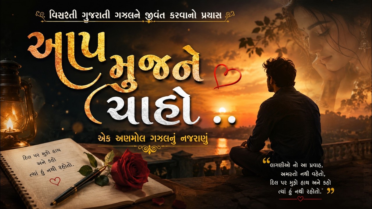 App Mujne Chaho (આપ મુજને ચાહો) - GUJARATI GAZAL #gujartisongstatus #gujaratisong #gazal