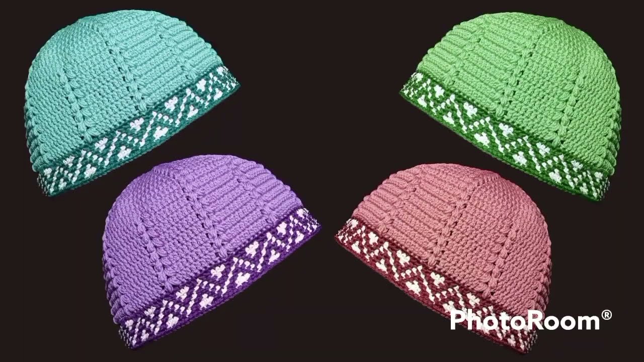 Cara Merajut Peci Polos List Tapestri dengan Sekat puff stitch