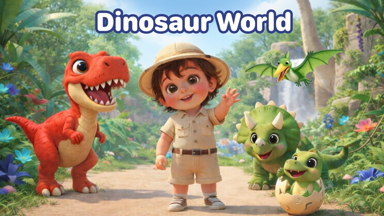 Dinosaur World for Kids 🦖 | Learn Dinosaur Names, Counting & Fun Activities
