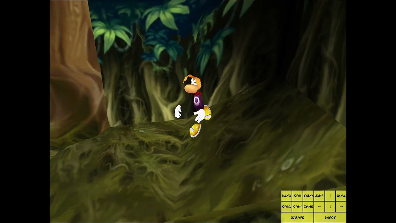 Rayman makes random jumps to enable a skip in Bayou