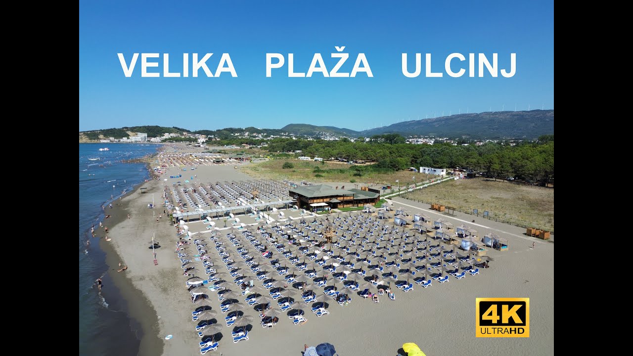 Velika Plaža Ulcinj je najduža na Balkanu. 2024 Montenegro 4K dron 🇲🇪