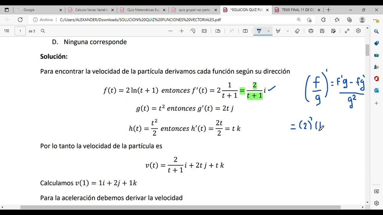 FUNCIONES VECTORIALES: TRAYECTORIAS