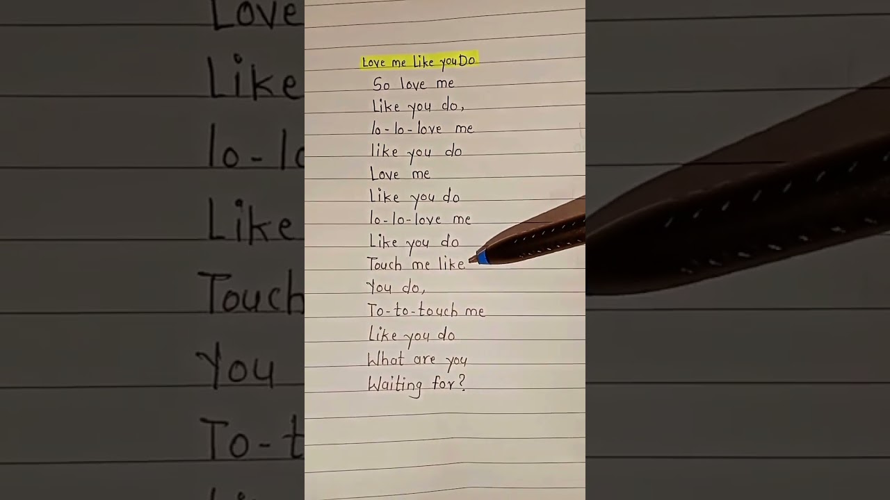 Love me like you do ~ song by ~ Ellie Goulding 🌼 #songlyrics