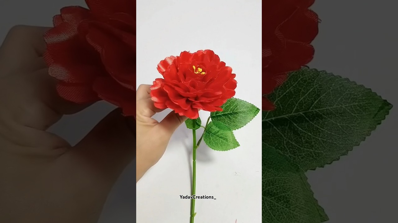 Flower Making With Ribbon at home❤️#RibbonFlowers #DIYSatinRibbonFlowers #RibbonCrafts #HomeDecor