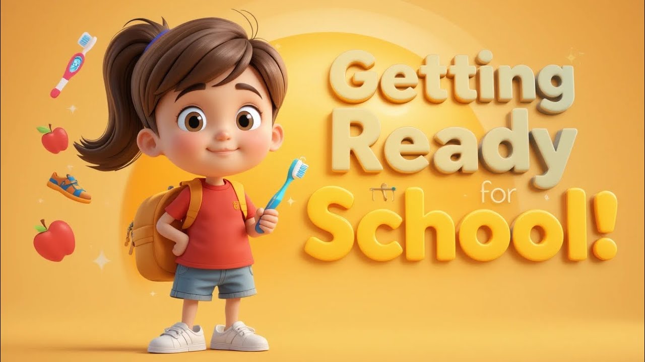 Getting ready for school 🎒| morning routine for kids | 3d animated video |English poem for kids