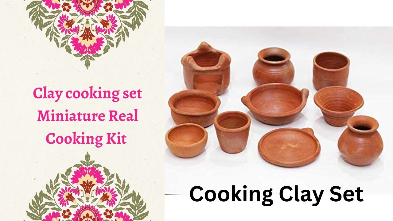 Real clay pots, Miniature cooking clay pot set