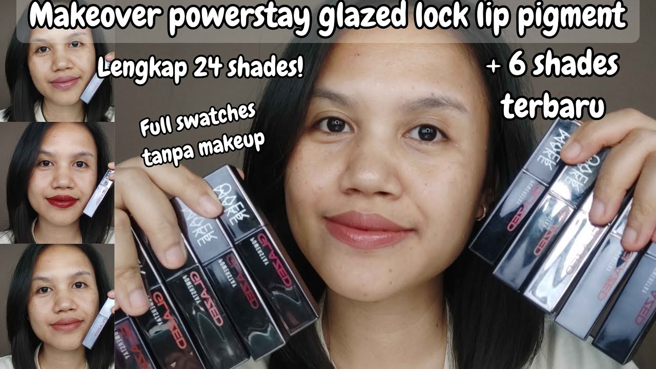 Пигмент для губ Makeover Powerstay Glazed Lock &mdash; полные свотчи всех 24 оттенков без макияжа!